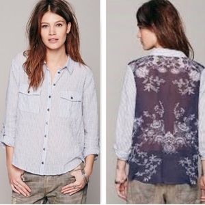 💫3/$12 Free People Party in the Back button up XS